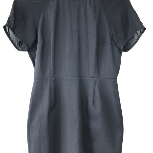 ACNE STUDIOS Lucille Sheath Dress M 38 Denim Chiffon LBD Sheer Back Size 6 - Picture 7 of 10